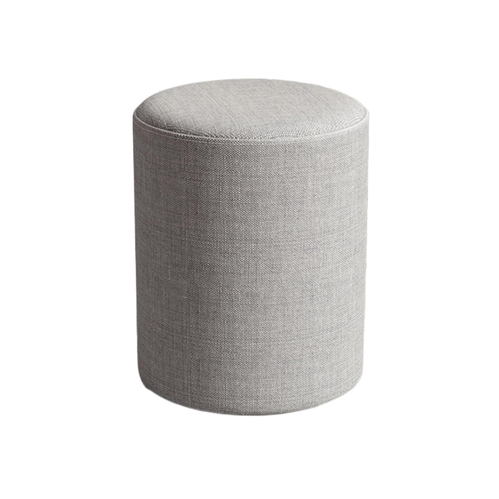 Ottoman Tabouret De Pied Repose-Pieds Rond Moderne Et Rembourré en Tissu De Lin Confortable DéCoration Maison(Gray)
