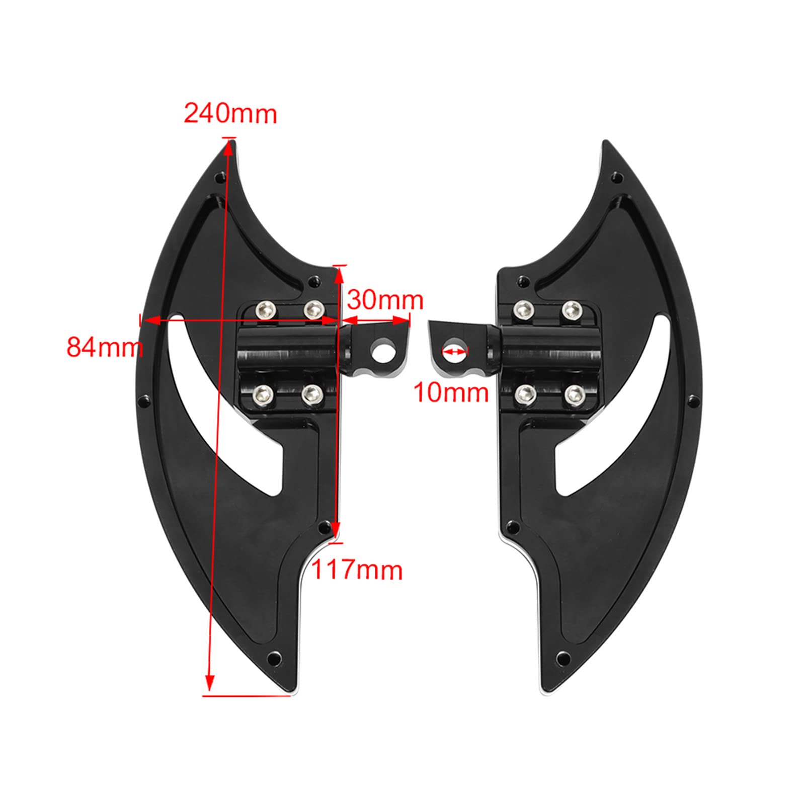 YHMTIVTU Passenger Footboards Motorcycle Rear Floorboards Hollow Blade Male Mount Foot Pegs Fit