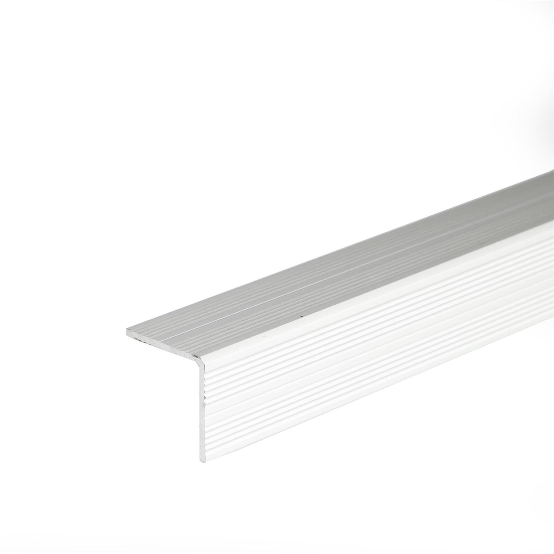 IANPAV SELF-Adhesive ANODISED Aluminium Anti Non Slip Stair Edge Nosing Trim 900mm x 25mm x 25mm A40, Silver