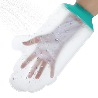 Waterproof Hand Cast Cover Reusable Hand Cast Protector Bath Watertight Casts Bag Bandage Sleeve Bags for Shower After Surgery Adults Keep Wounds Dry Elastic Seal Wrist Finger Durable Swimming