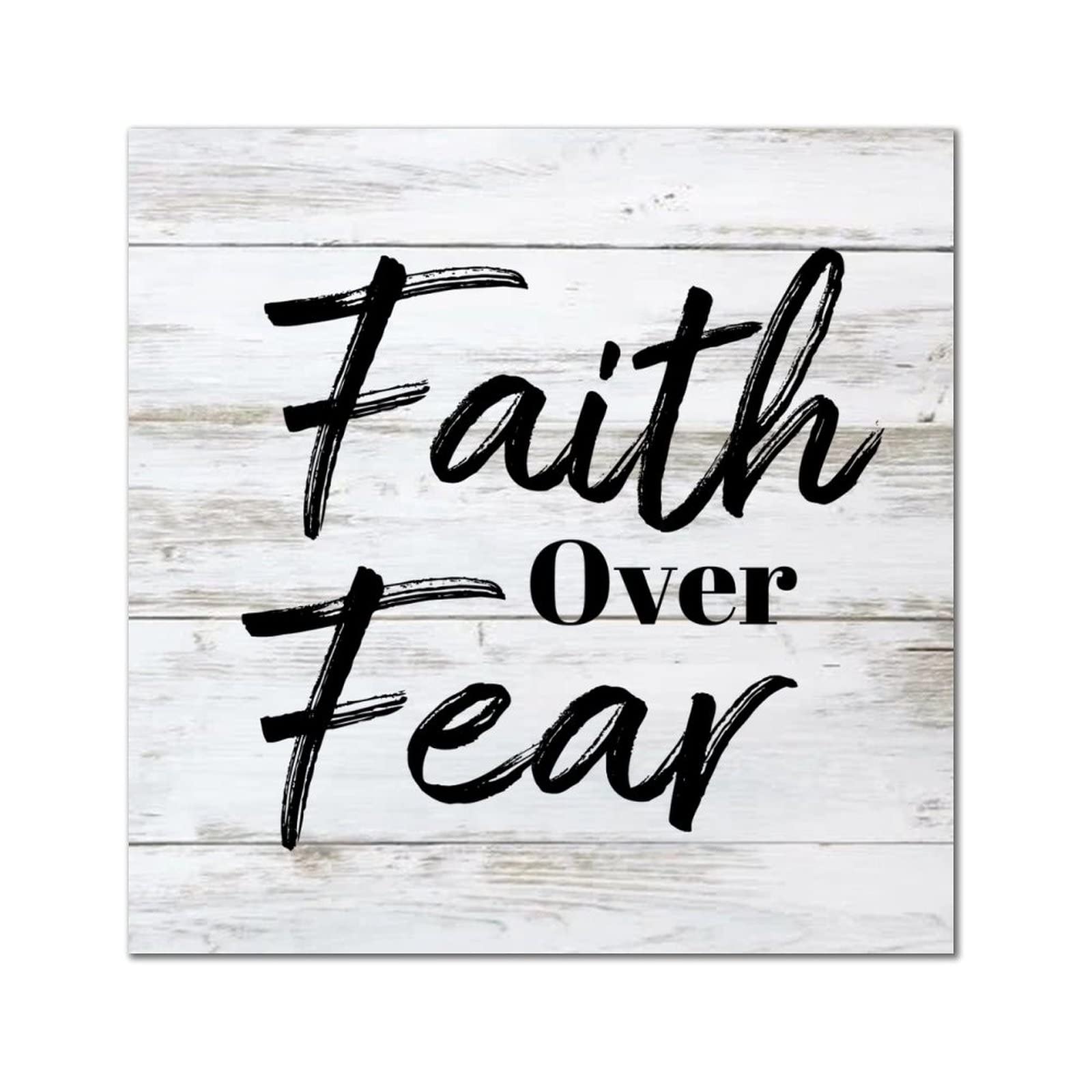Plaque murale en bois Faith Over Fear pour embellir votre chambre à coucher et votre salon