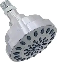 Ducha Chuveiro Articulada Redonda Abs Com Niple Teto Metal