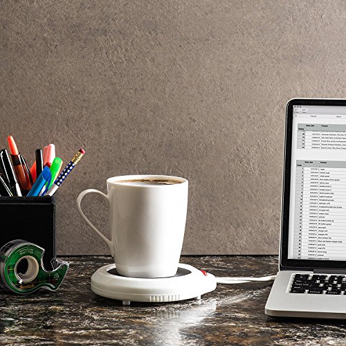 Imperial Home Mug Warmer for Coffee & Tea, Wax Warmer Wall Plug In, Wax Melter, Hot Plate Warmer for Cup & Candle, Coffee Accessories, For Office Desk, Home, etc. White Color - Thumbnail 7
