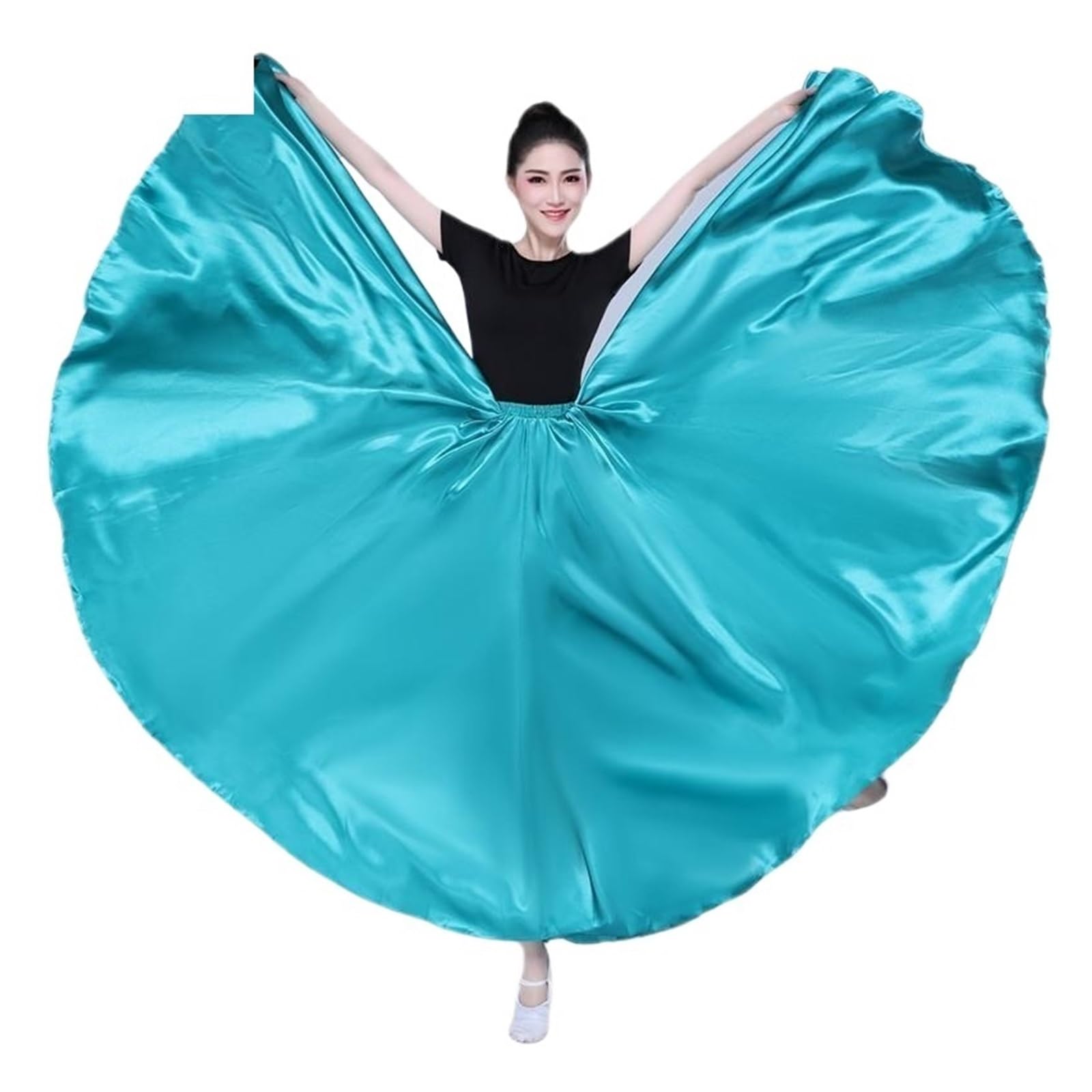 Costume Arena Gonna Lunga In Raso Per Danza Del Ventre - Stile Swing Con Spacco, Per Costumi, Carnevale O Feste Tribali Gonna In Raso Per Spettacoli - Foto 4