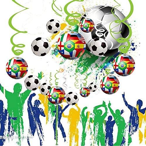 30CT Soccer Hanging Swirl for Soccer Party Supplies Theme Birthday Party Decorations - Image 5