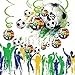 30CT Soccer Hanging Swirl for Soccer Party Supplies Theme Birthday Party Decorations