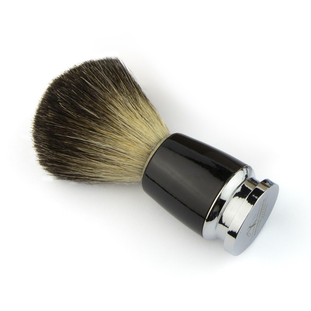 Pennello da barba in 100% puro pelo di tasso, fatto a mano, in legno, per tutti i tipi di pelle, strumento personale e professionale per parrucchieri, rasatura a umido, VINTAGE BARBER LONDON (nero)