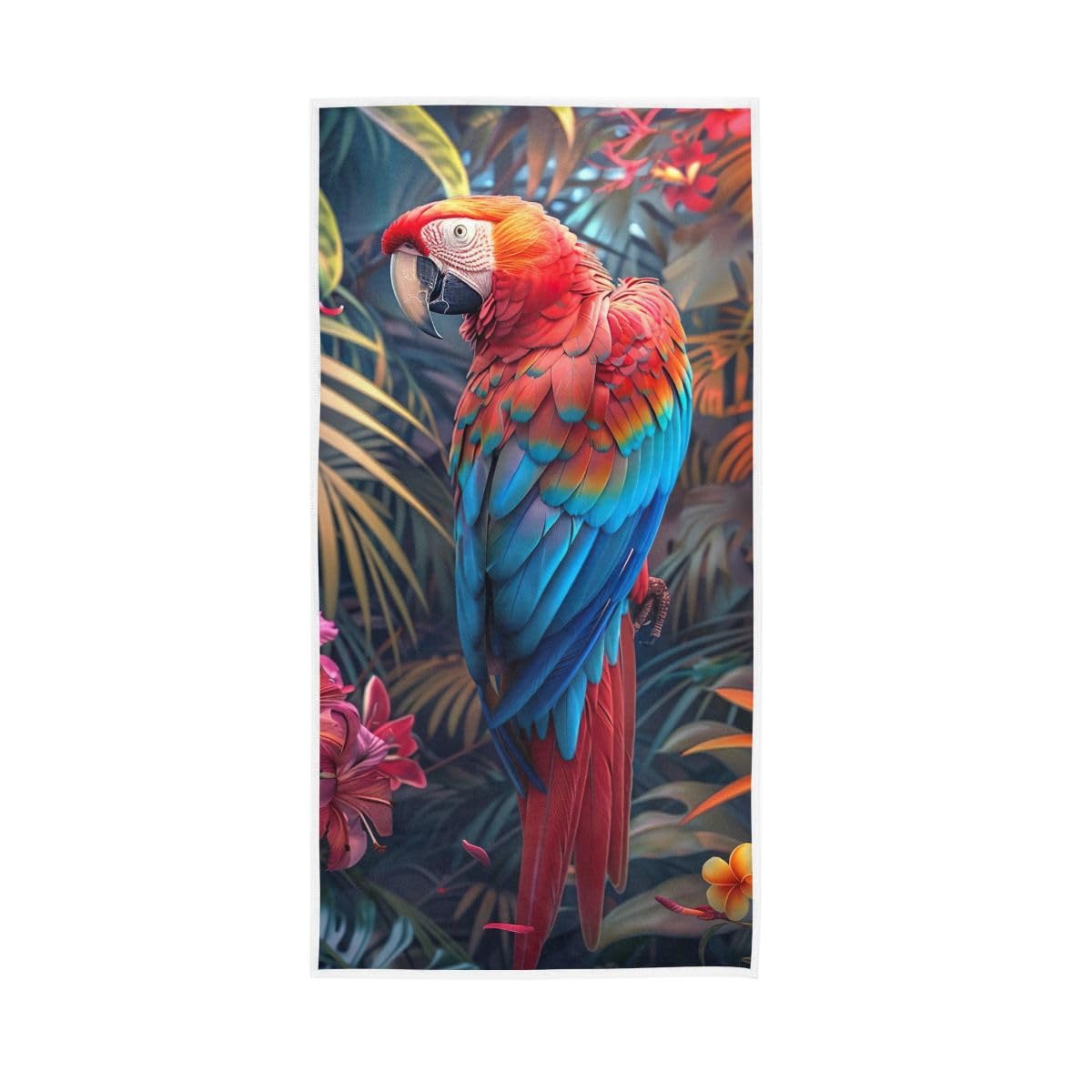 LSRCPD Summer Parrot Tropical Hand Towel, Farmhouse Hand Towels Bathroom 15 x 30 Inches