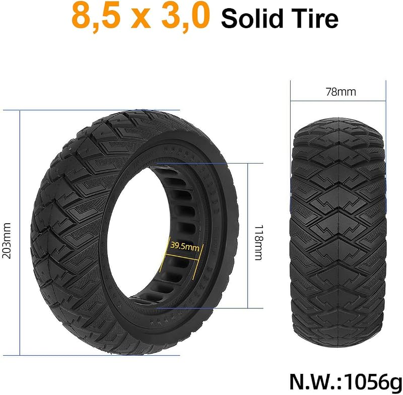 Prodrocam 8.5x3 Defektmentes Tömörgumi Abroncs Elektromos Rollerekhez - Kukirin G2 Pro, Kugoo X1, Zero 8/9, VSETT Kompatibilis, 150kg Teherb