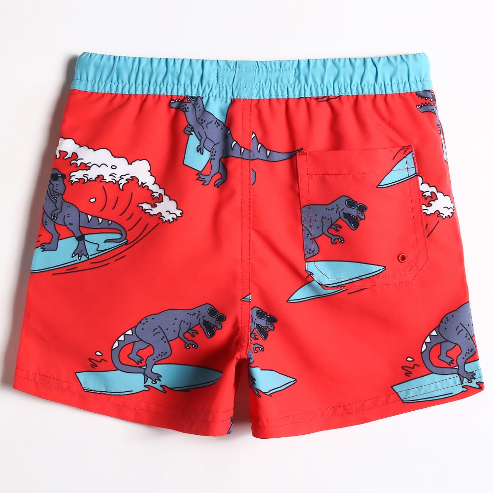 MaaMgic Little Boys' Beach Trunk Toddler Swim Shorts Animal Patterned Boardshorts Lightweight Beach Shorts Adjustable Waist Great for All Ages — view 2