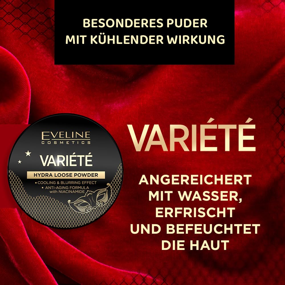 Eveline Cosmetics Variété Cooling Effect Loose Powder - Refreshing and Hydrating Blurring Effect Anti-Aging with Niacinamide - Image 2