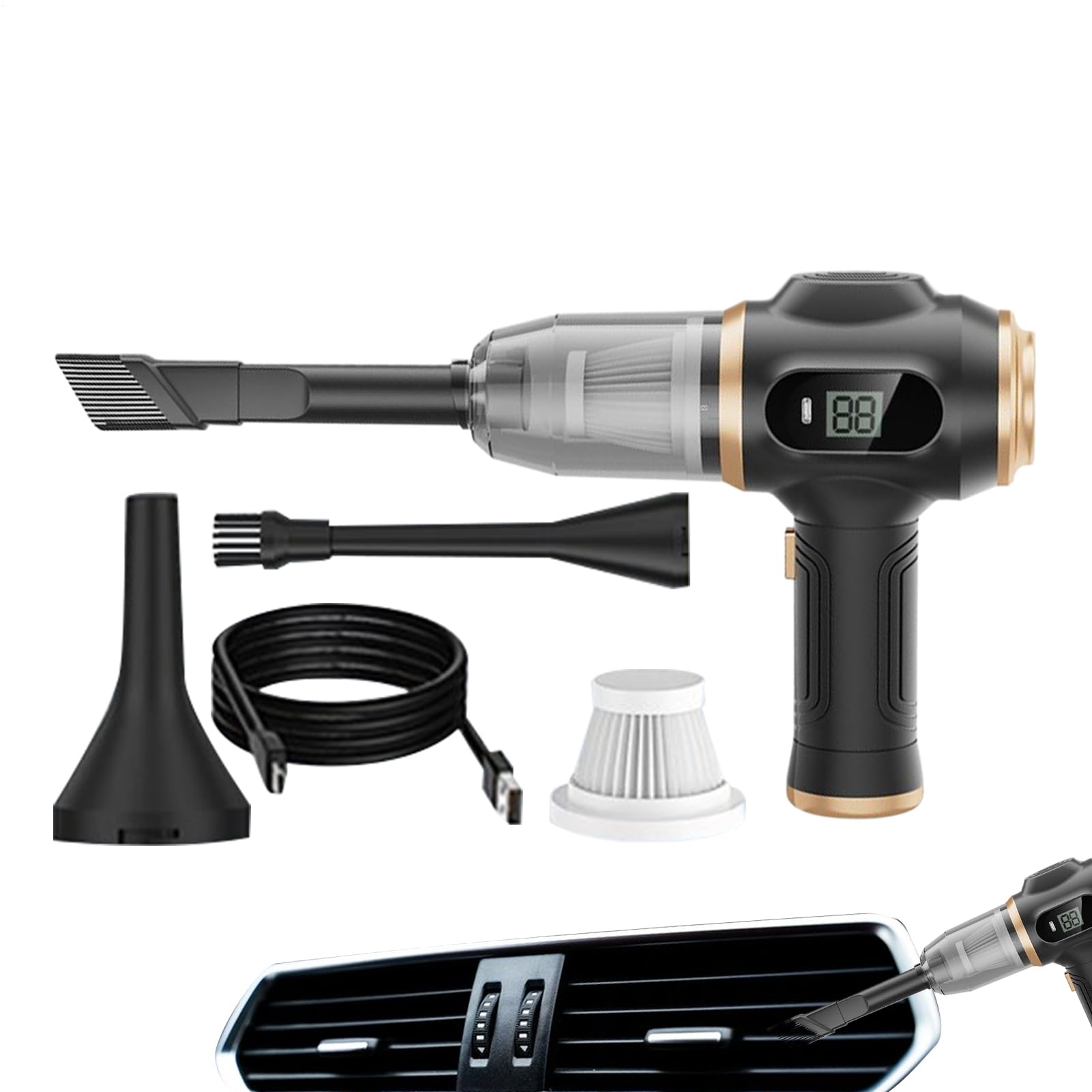Aspirateur pour voiture à haute aspiration pour petits espaces auto