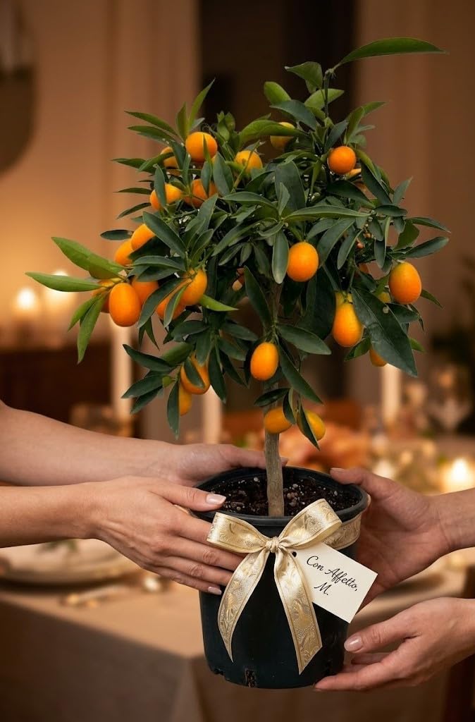 Pianta di Kumquat in Vaso, Albero da Frutto in Vaso da 20 cm