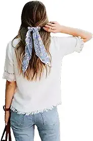 Kit 5 Xuxinha De Cabelo Com Laço Tipo Lenço Elastico Scrunchie