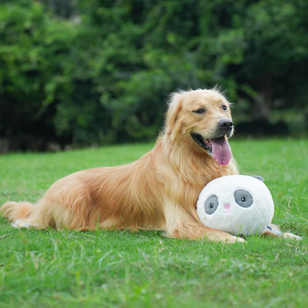 Hero Chuckles Ball Jouet en peluche pour chien – Jouet couineur pour chien – Balle durable avec couineur 3 en 1, panda