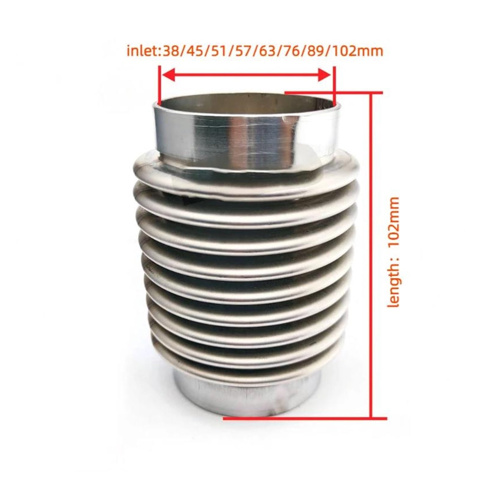 Tubo terminale 1PC Tubo Flessibile Scarico A Soffietto Valvola Limitatrice Pressione A Doppio Strato Giunto Collegamento Morbido Accoppiatore 38 45 51 57 63 76 89 Mm Terminale Scarico(Inlet 57mm)