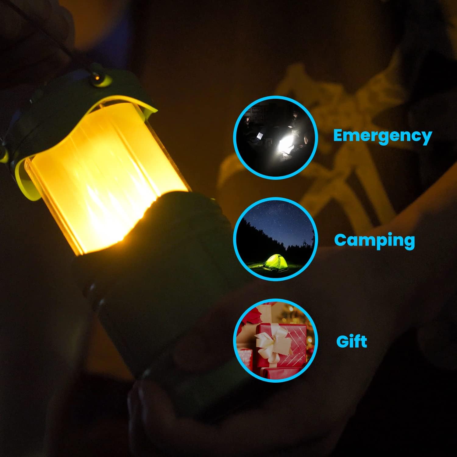 Lichamp 4 Pack LED Camping Lanterns, Collapsible Flameless Candles Tea Lights, Portable Battery Powered Camping Lights Emergency Supplies Kit, Dark Gray - Image 6