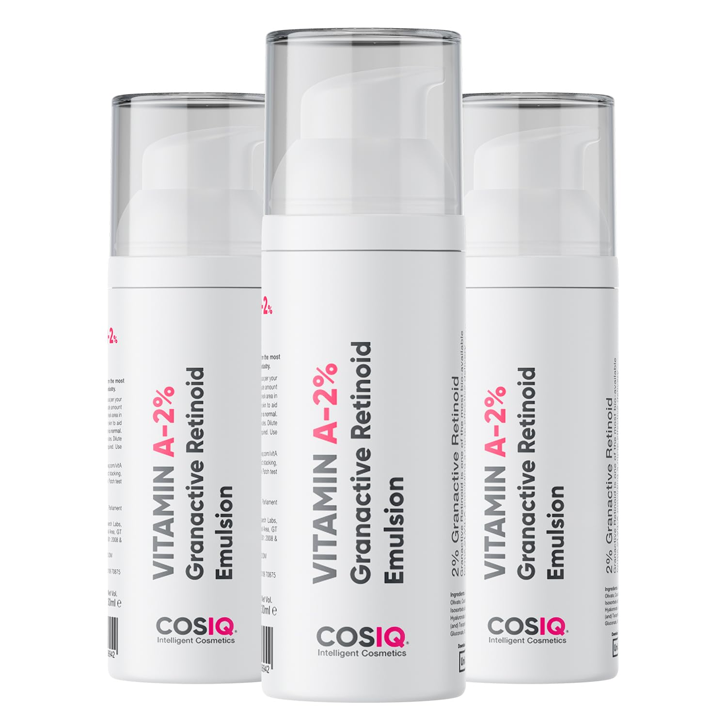 Cos-IQ 2% Vitamin A Granactive Retinoid Emulsion Face Serum | Vit-A Anti Ageing Night Cream Serum for Wrinkles, Fine Lines & Acne | For Women & Men | 90ml