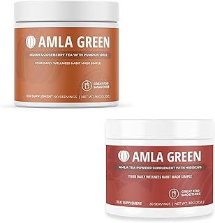 Amla Powder & Green Tea Superfood Supplement, Antioxidant Support, Made with Pumpkin Spice (90 servings) & Hibiscus (30 se...