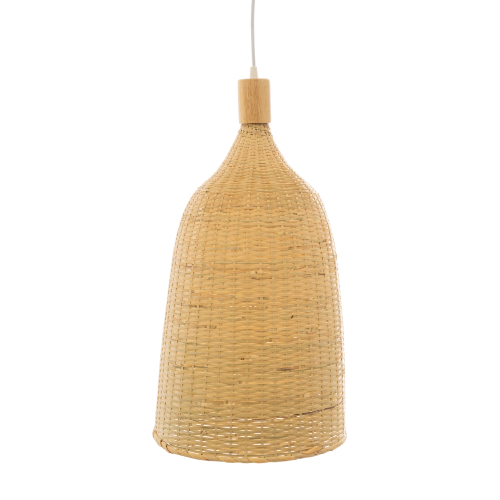 Suspension bambou E27 plafonnier bois rotin vintage 220V