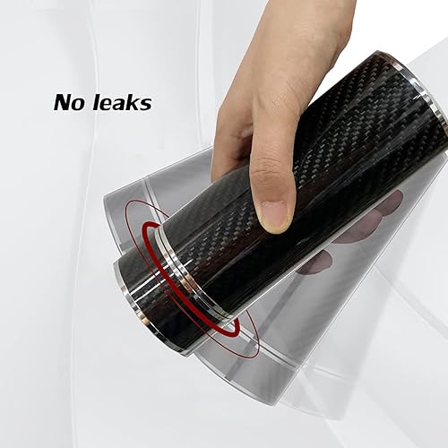 Miniatura 7 de Kipalm Taza de viaje de fibra de carbono real, doble pared aislada al vacío, acero inoxidable, accesorio para auto, hogar, oficina al aire libre