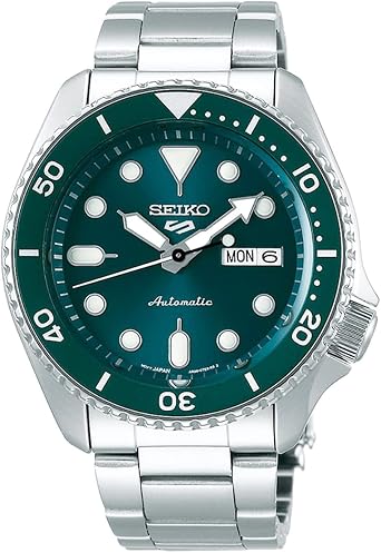 Seiko 5 Sports SRPD61 Mens Wristwatch, Automatic Mechanical and Limited Distribution Model, Green