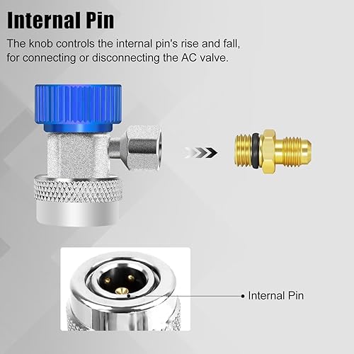 Miniatura 8 de Los adaptadores de acoplador rápido ajustables AC R134A funcionan como accesorios de calibre de colector de aire acondicionado automático, HVAC