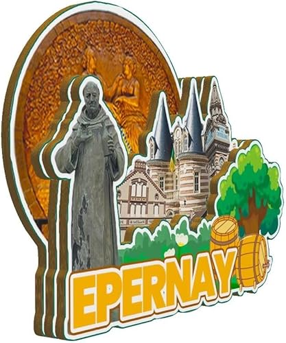 Miniatura 2 de Epernay Grand Est France - Imán de madera para nevera, monumentos 3D, recuerdos coleccionables, decoración hecha a mano -2948