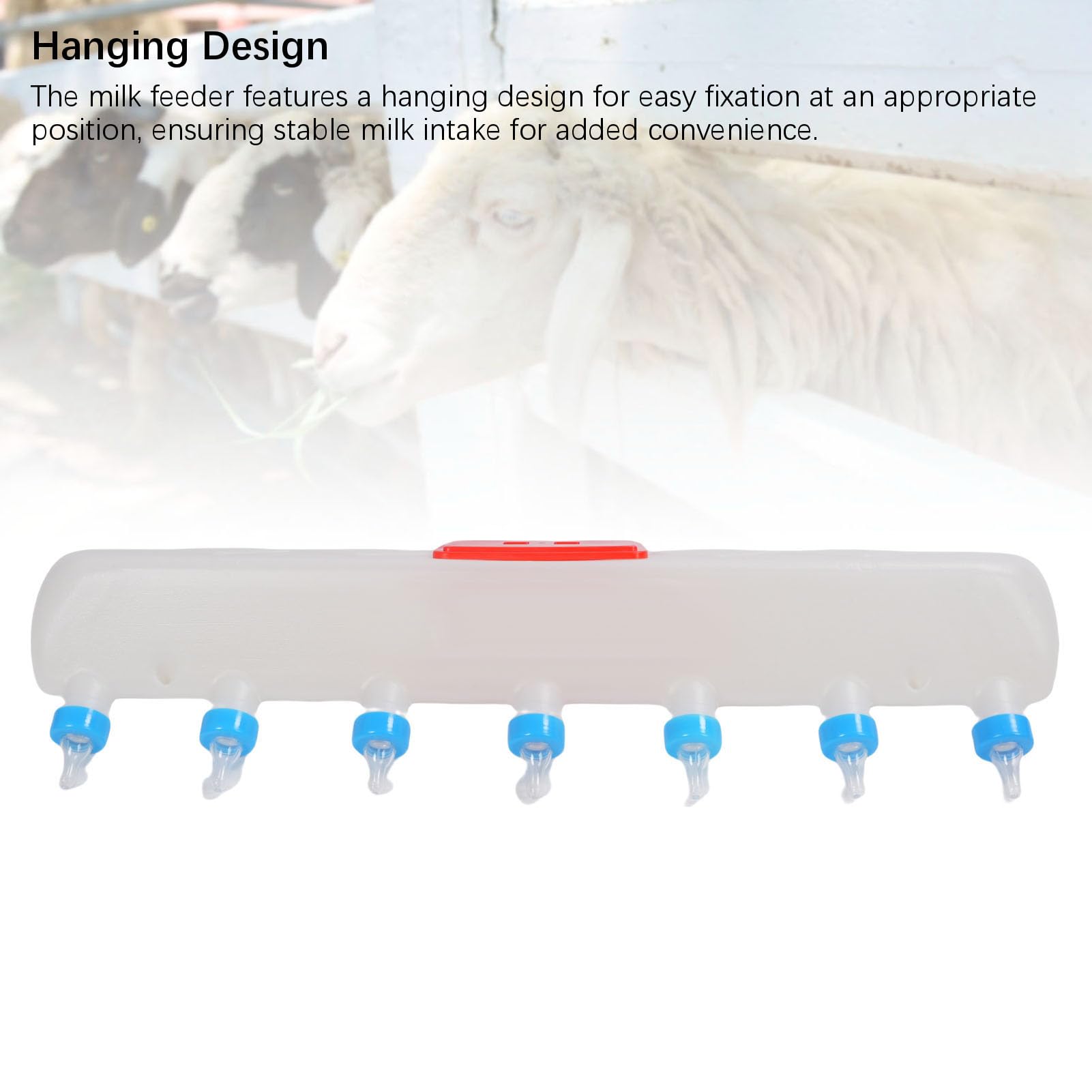 Alimentador de Bebida para Lechones, Alimentador de Leche para Tetinas ABS con 7 Tetinas, Herramienta de Alimentación para Ganado Colgante, para Lechones, Corderos, Cabras, Terneros, Granjas y