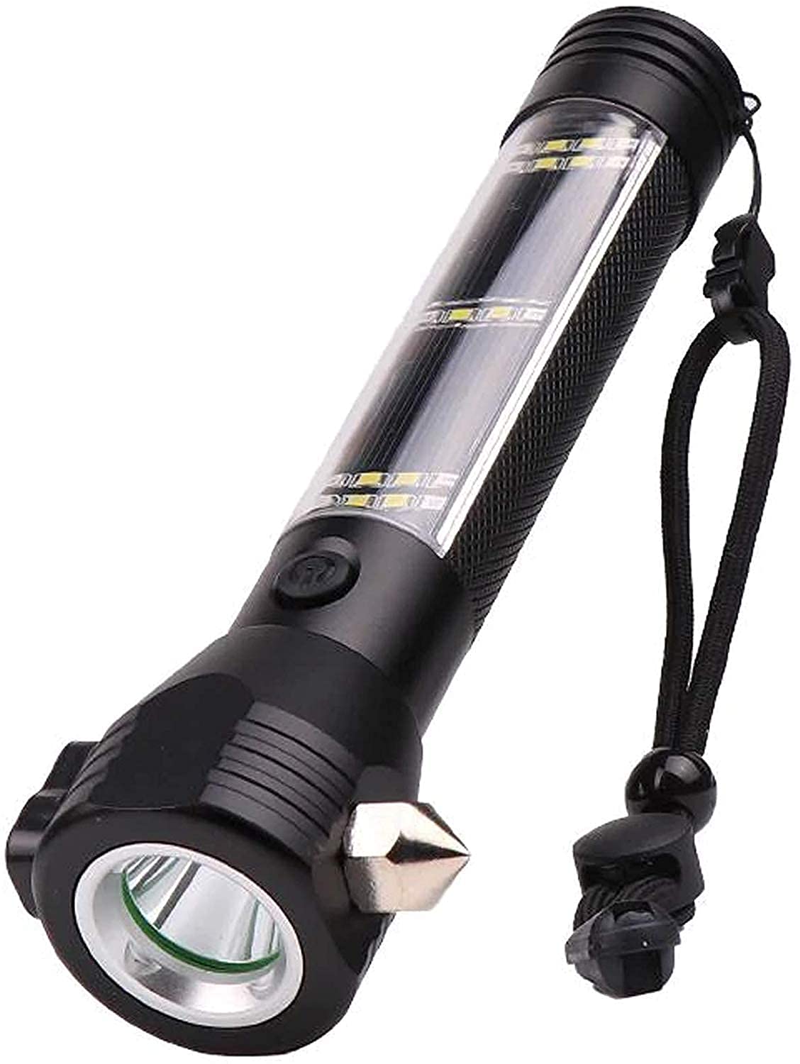 Bletilla 7 Mode Rechargeable Aluminium Solar LED Torch Light, Power Long Distance with Torch Flashlight Use for Car Emergency Tool with Window Breaker, Magnet, Cutter, Compass (Black) (7 Mode) (B0CF1ZH8KW) Amazon Price History, Amazon Price Tracker