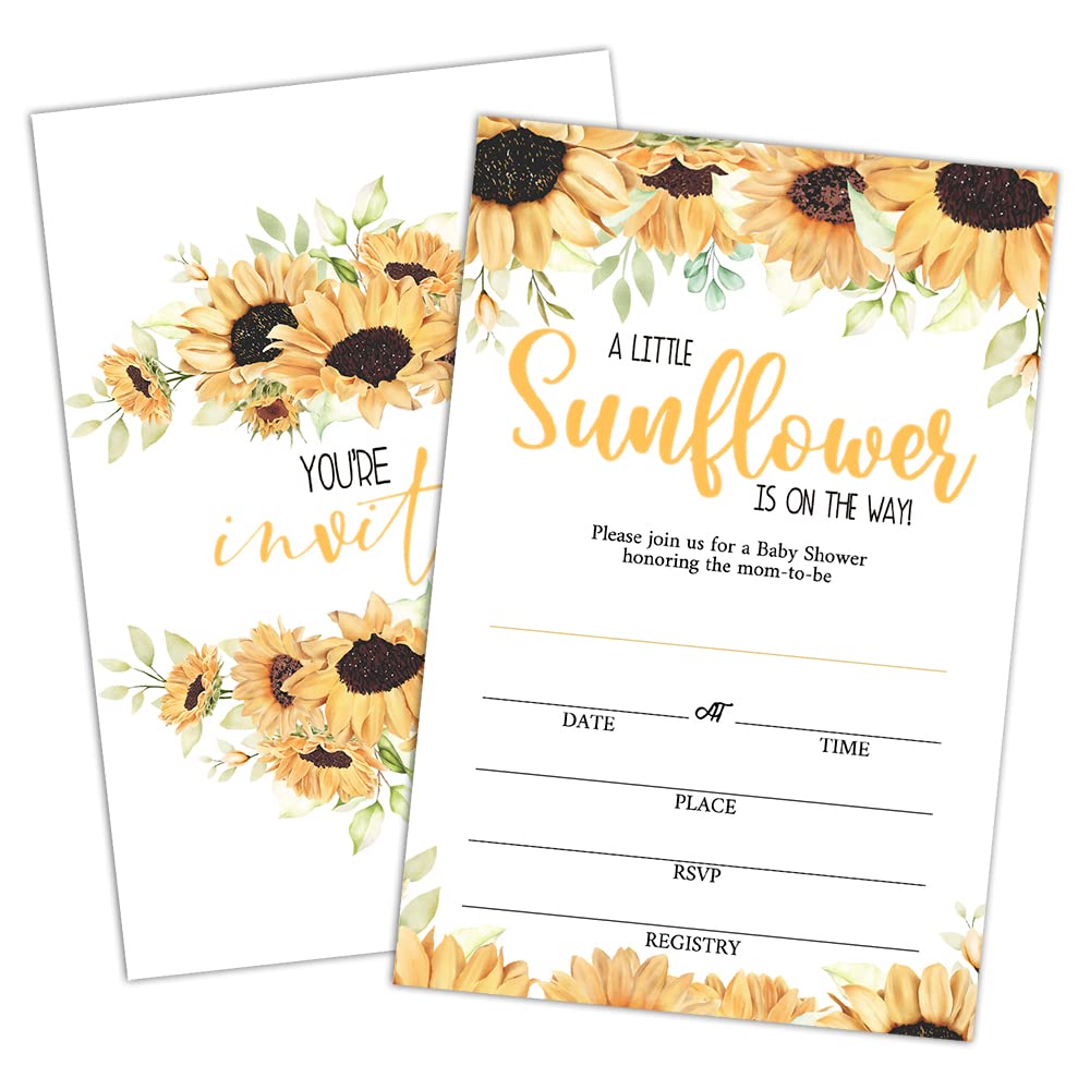 Photo 1 of NONREFUNDABLE VARIOUS BABY SHOWER INVITES / SET OF 13
Baby Shower Invitations with Envelopes set of 25, Sunflowers Baby Shower Invite Fill-in Card, Gender Reveal Party Decorations Supplies-(S0022 baby invite card-22