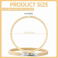 Vista 2 de Weysat Aros de bordado de 5 pulgadas a granel, círculo de punto de cruz, aro redondo de bambú para aflojar fácilmente, aprieta y marco de bordado