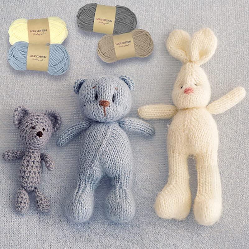 Miniatura 7 de Bristlegrass Hilo de algodón de amatista para hilo de ganchillo, 100% pompones, algodón de leche para tejer a mano, hilo fino para hacer pompones