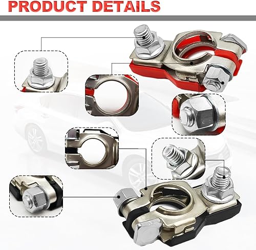 Miniatura 3 de Conectores de terminal de batería para Nissan  Conectores de terminal positivo y negativo  Compatible con Nissan, Maxima, Rouge, Sentra, Murano -
