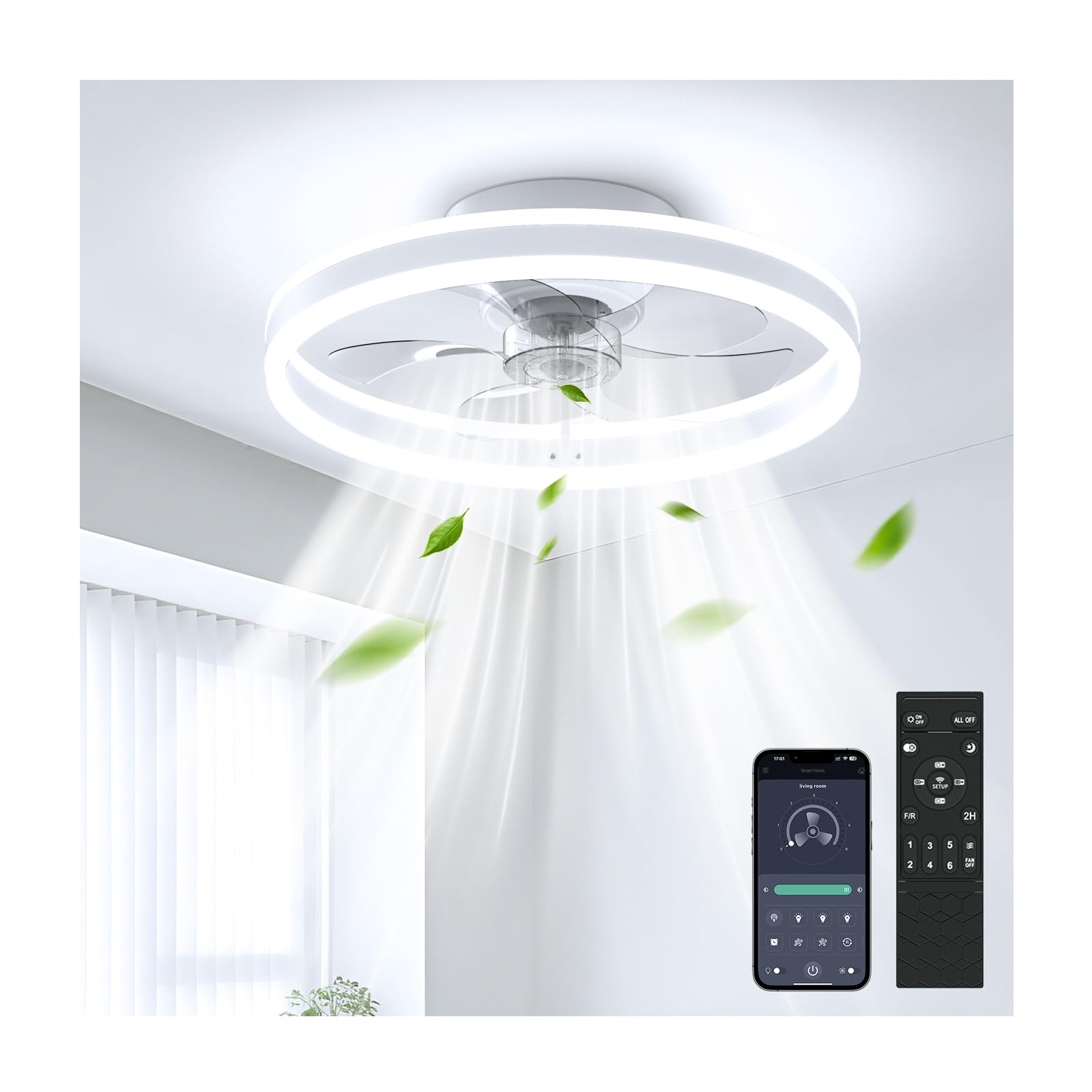 Amazon | シーリングファンライト 8-10畳 50cm 正逆回転 冷暖房効率UP