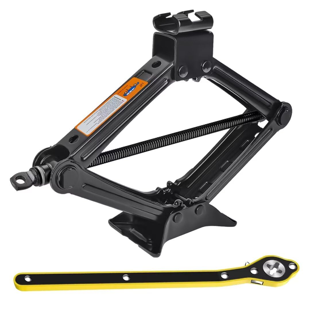 Cric per Auto 1,5 T Professionale con Cricchetto, Altezza Max 346 mm, Capacità 1500 kg per SUV, Camion, Auto