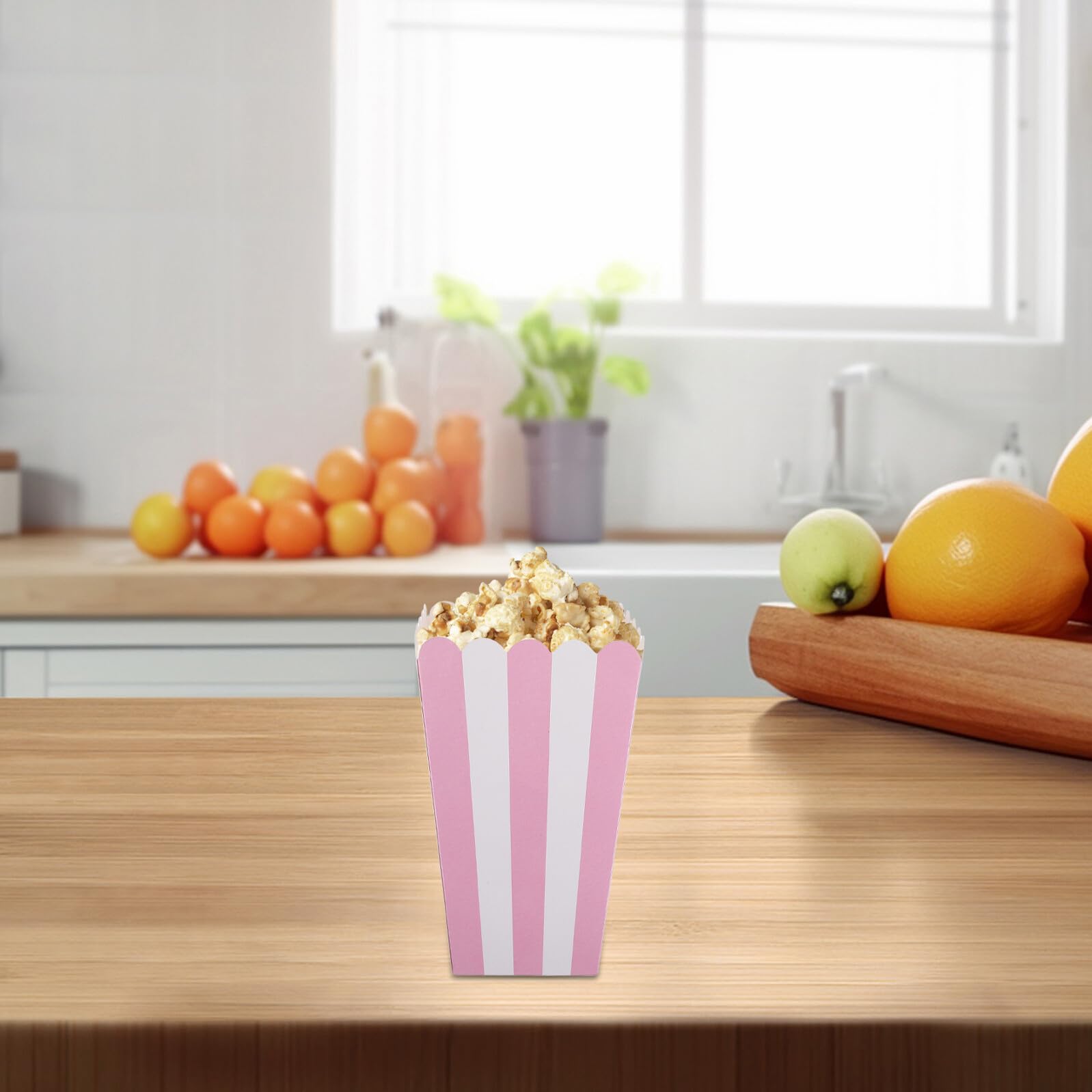 Gestreifter Popcorn Behälter aus Papier, 100 Stück, Klein
