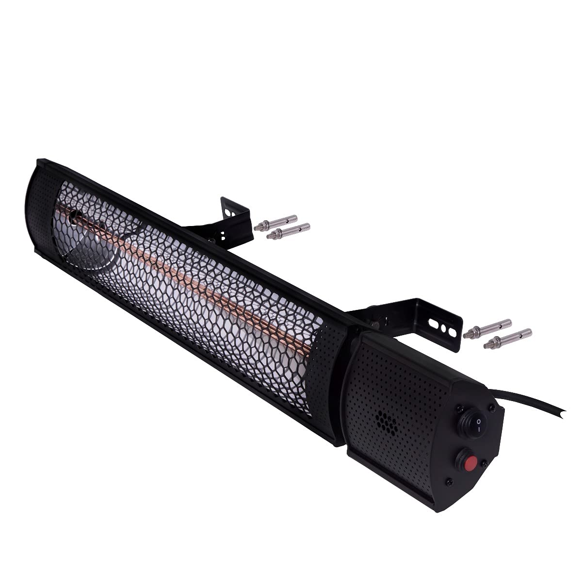 Vonroc Marsili Chauffage Terrasse Extérieur 2000W IP65 Aluminium Noir Mat