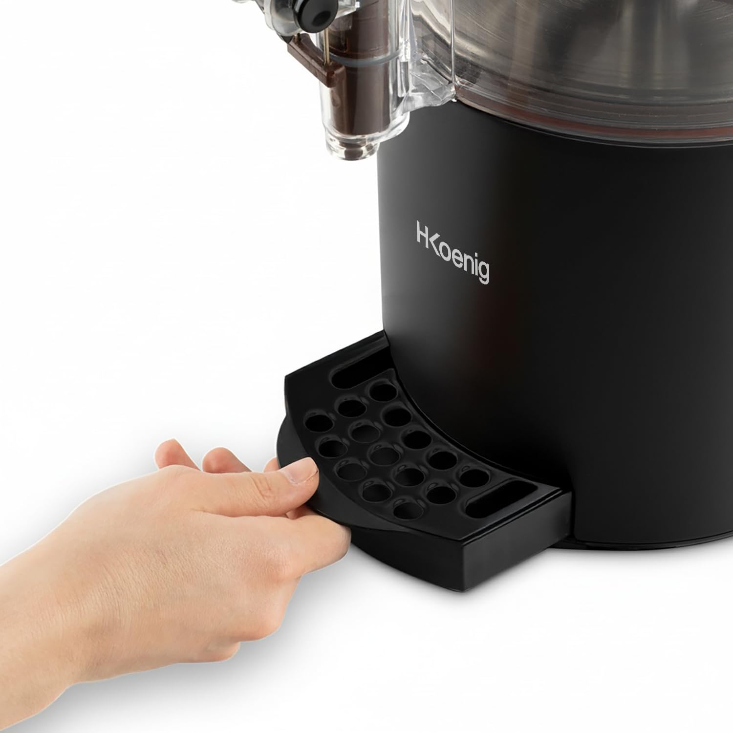 H.Koenig - Dispensador de chocolate caliente de acero inoxidable SHK802, 1200 W, depósito extraíble de 3 L, termotast ajustable, mantenimiento caliente, sistema antigoteo, compatible con lavavajillas