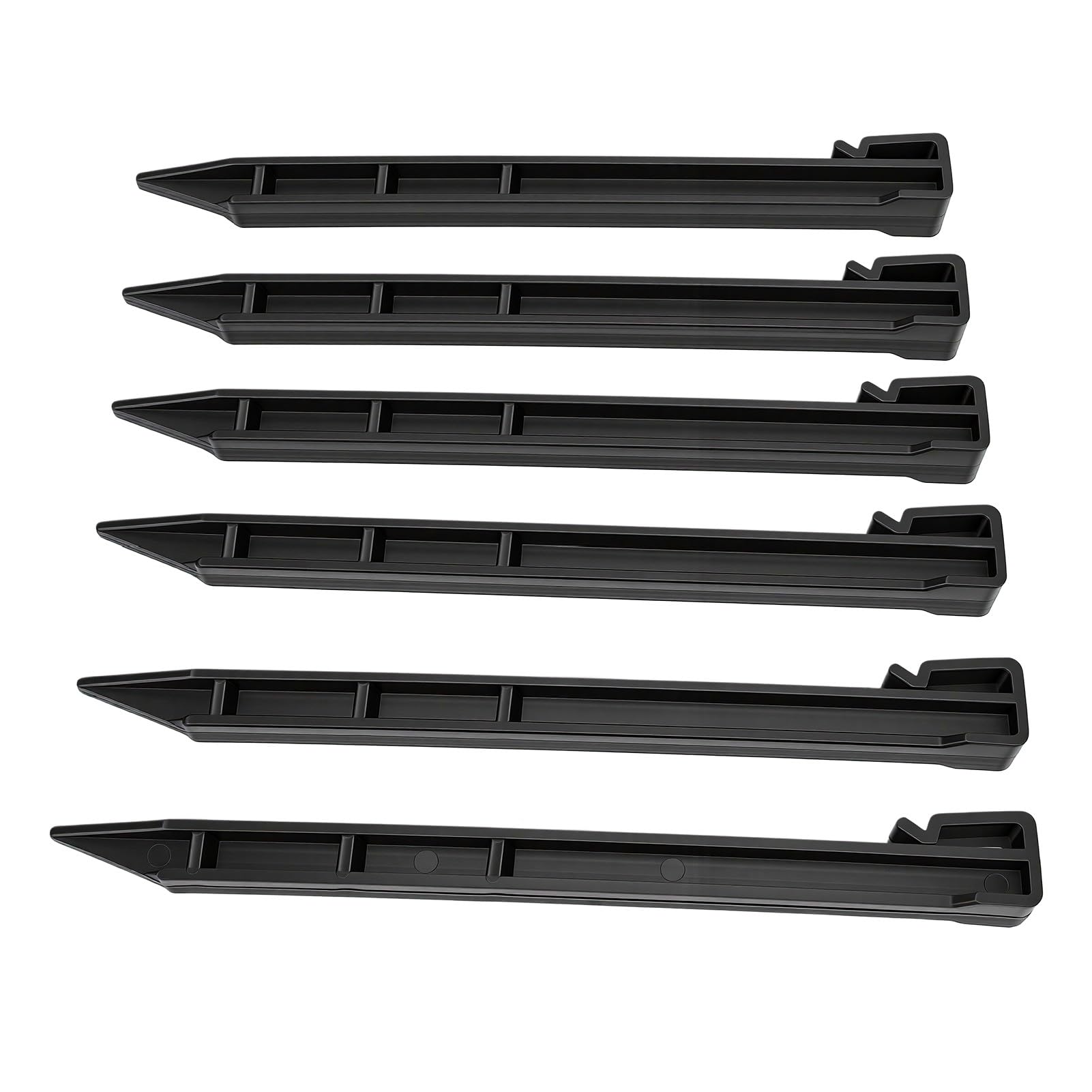 VGEBY Piquets d'ancrage au Sol en Plastique, 54 Piquets de Tente Noirs avec Dessus incurvé en Serpent, Conception à Poignée en épine, 9,45 X 0,71 Po pour Bordure de Jardin, Pelouse, Utilisation de