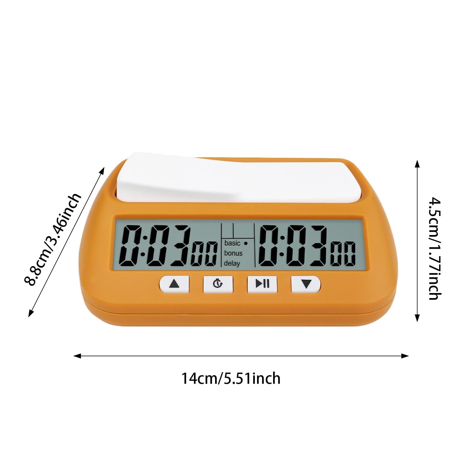Orologio Scacchi Digitale Timer Portatile da Tavolo con Funzione di Allarme E Memoria Realizzato in Materiale Adatto per Allenamento, Giallo