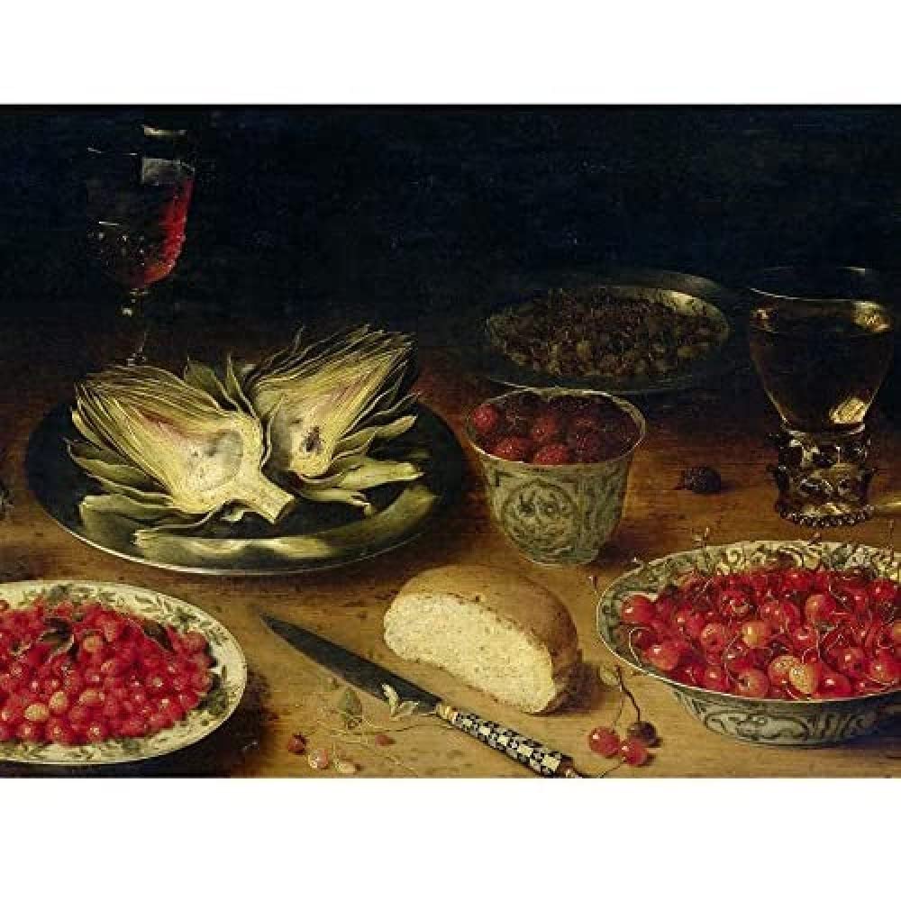 Artery8 Osias Beert Still Life Artichoke Painting Art Print Canvas Premium Wall Decor Poster Mural