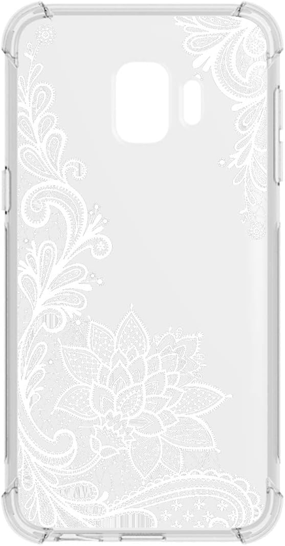 for Samsumg Galaxy J2 Core Case,for Galaxy J2 Pure/J2 Dash/J2 (2019) Core Floral Case, for Girls Women Shock-Absorption Flexible TPU Rubber Soft Silicone for Samsumg Galaxy J2 Core(White Lace)