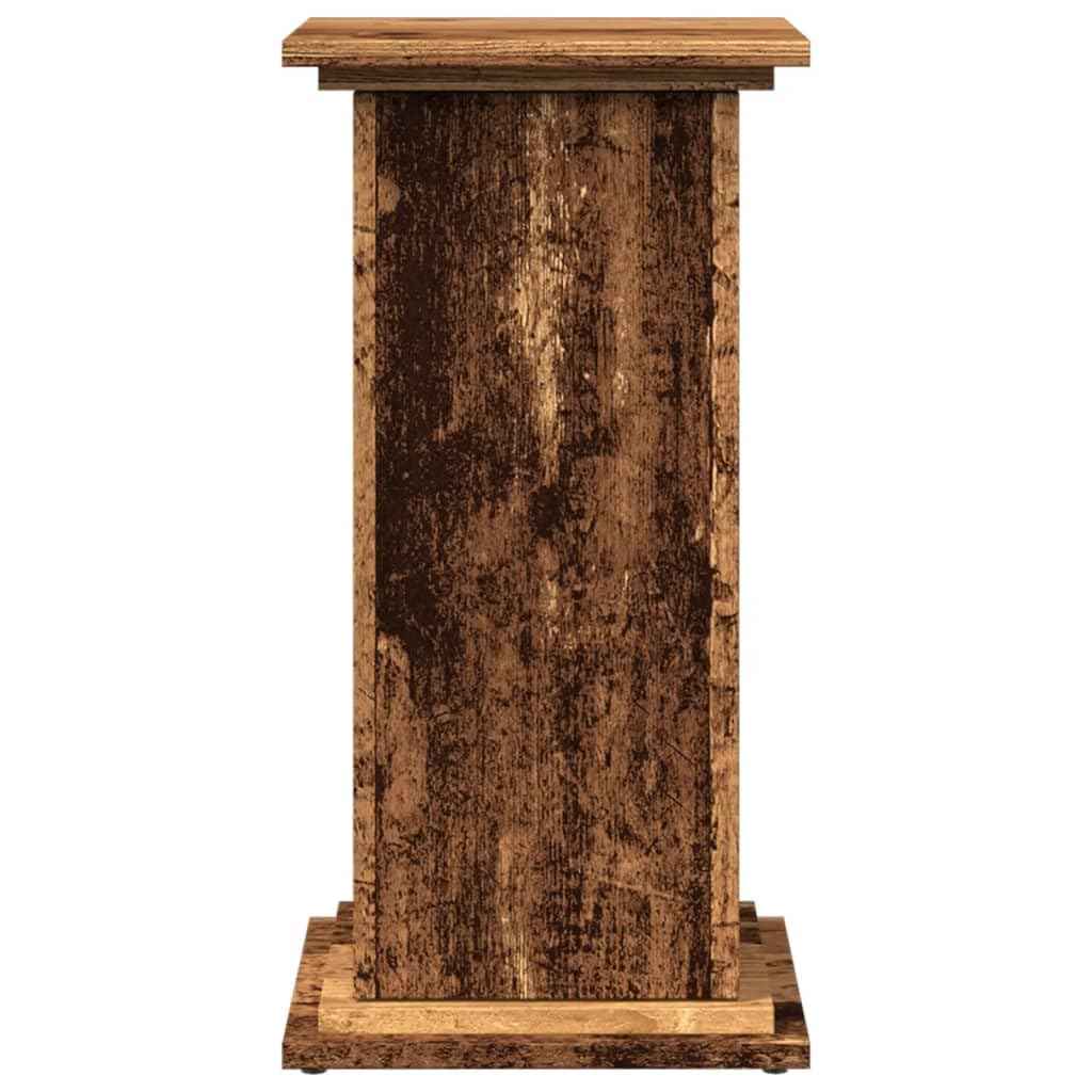 Postament mit Stauraum Altholz-Optik aus Holzwerkstoff 31 x 30 x 60 cm, pflanzenständer mit Tür, blumenständer, pflanzenregal für wohnzimmer balkon terrasse deko und 60 kg Belastbarkeit