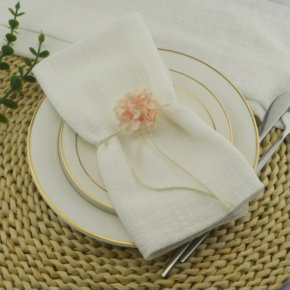 Weiche Gaze-Baumwoll-Tücher, Packung mit 24 Servietten aus 99% Baumwolle, 30 x 30 cm, Mehrfarbig(Beige)