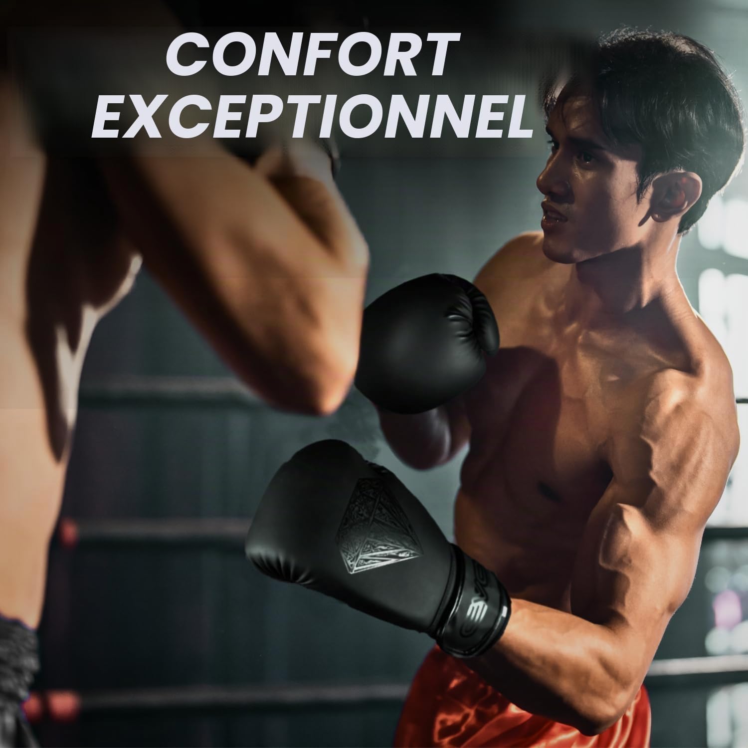 EVO Fitness Gants De Boxe avec Bandages pour Les Mains Hommes Femmes avec Cuir Pro Gel pour Muay Thai Kick Boxing Sparring Gant Boxe Combat Et Entraînement Gant De Boxe Enfant Boxing Gloves