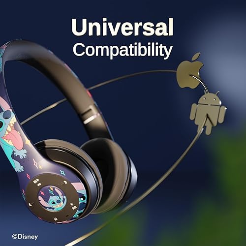 Miniatura 10 de Disney Lilo & Stitch Auriculares Bluetooth sobre la oreja, auriculares inalámbricos plegables con micrófono incorporado - Diseño Lilo & Stitch, para