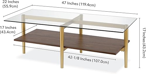 Miniatura 85 de Otto - Mesa de centro redonda de 36 pulgadas de ancho con estante MDF en latón/laca blanca Latón/blanco.,Oro/Nog,Bronce ennegrecido/mármol