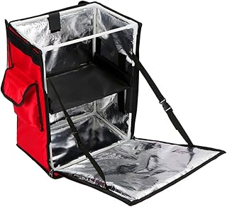 CLISPEED Zaino per Alimenti Isolato Consegna per Pizza Zaino Termico Zaino Termico Isolato per Ubereats (Rosso) 43L
