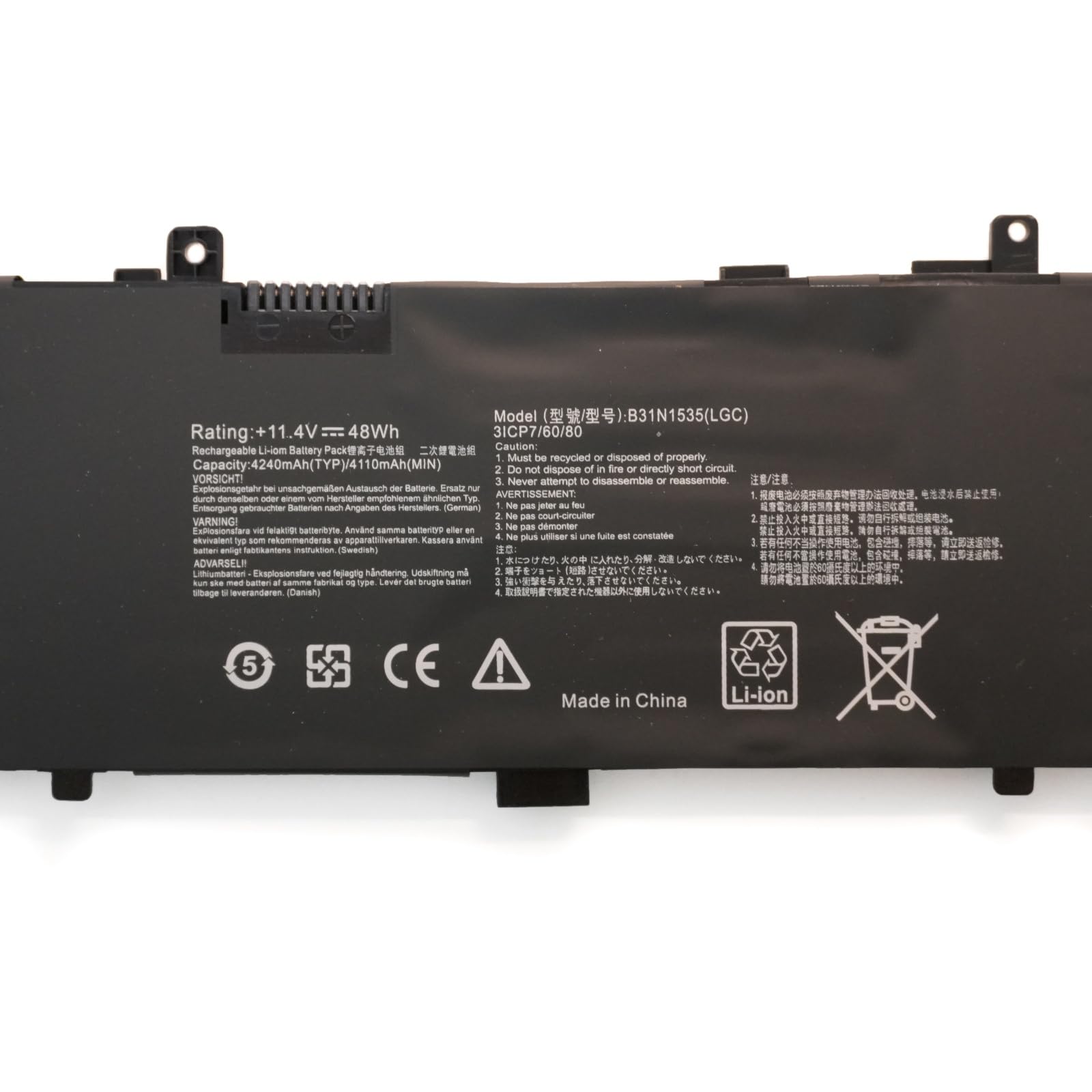 AT Batteria Potenziata Per Portatile ASUS UL30/UL50 Series – 5200mAh, 14.4V, 8 Celle, Ioni Di Litio, Garanzia 2 Anni - 2